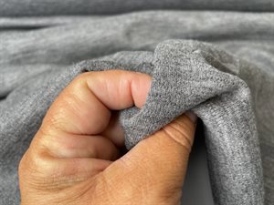 Uldjersey - interlock i grå meleret